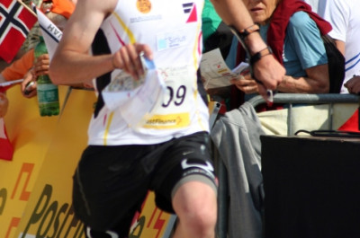 Alexander Lubina auf der Zielgerade bei der Sprintentscheidung in Lausanne.