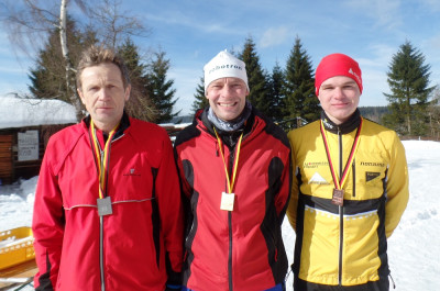 Die Medaillengewinner Sergej, Bernd und Andrei