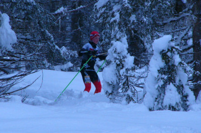 Der erst 13-jährige Tom Buchholz bei seiner internationalen Premiere im Ski-Orientierungslauf.