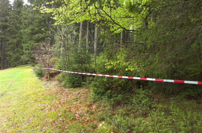 Absperrungen beim bf3d wegen Naturschutz