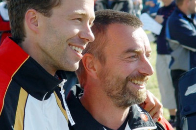 Das deutsche Team und seine Anhänger können mit dem "Vorspiel" wirklich zufrieden sein. Hier Tilo Pompe gemeinsam mit Sportwissenschaftler Gert Schote nach der Mitteldistanzquali.