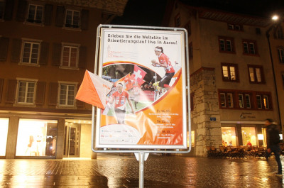 "Aarau hat sich sehr als Austragungsort um das Weltcupfinale bemüht", sagen die Ausrichter. Jetzt wird an vielen Ecken im Stadtbild für die Wettkämpfe geworben.
